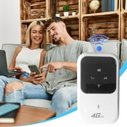 JingChun 4G Portable USB Modem, 100Mbps Unlocked Mobile Hotspot with SIM Card Slot, 2400MAh Long Lasting and Rechargeable Battery Router, SIM Card is Not Included